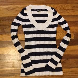 Navy and White Striped Sweater